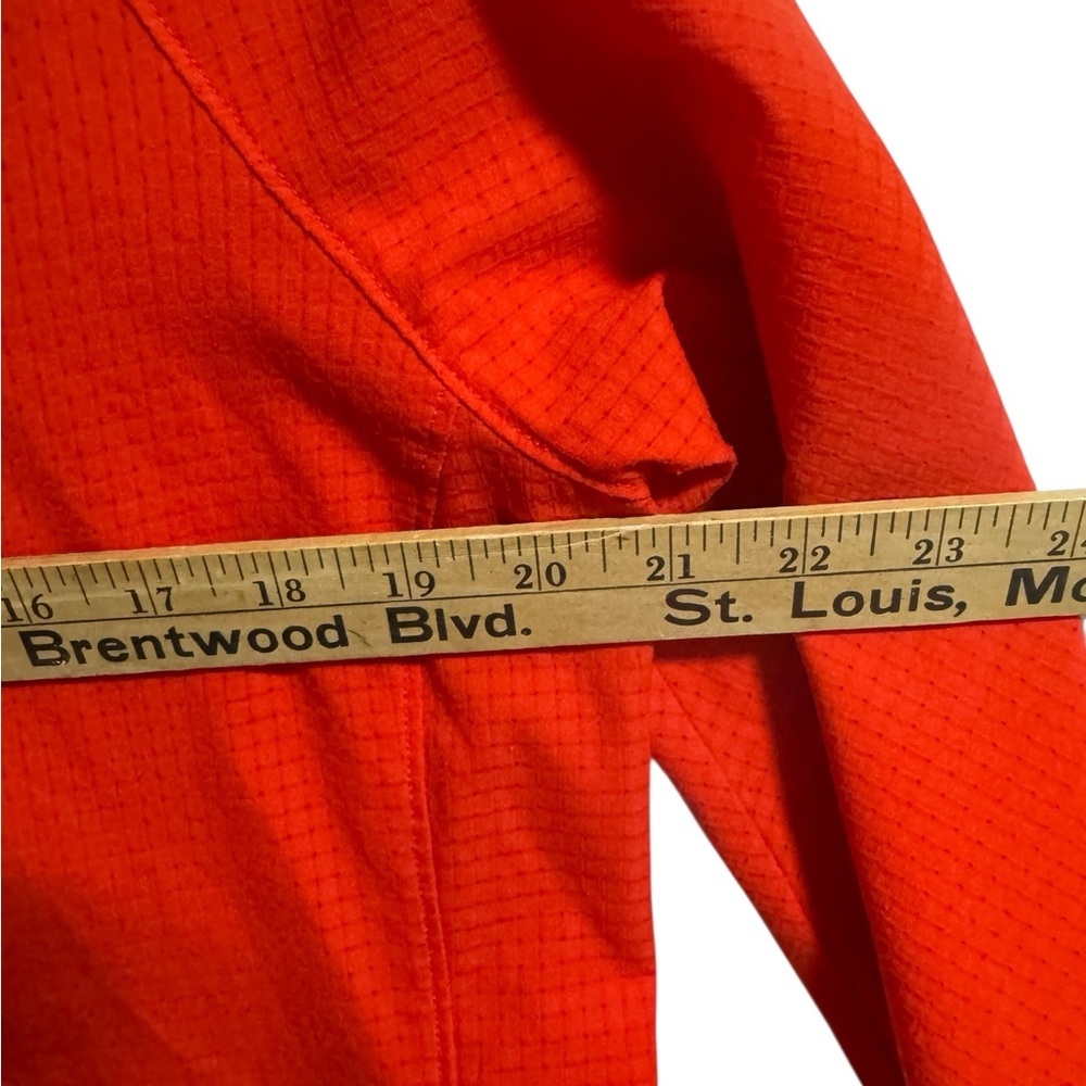 Mountain Hardwear Orange Grid Fleece Pullover Hoodie L Snap Side Activewear - Picture 7 of 10